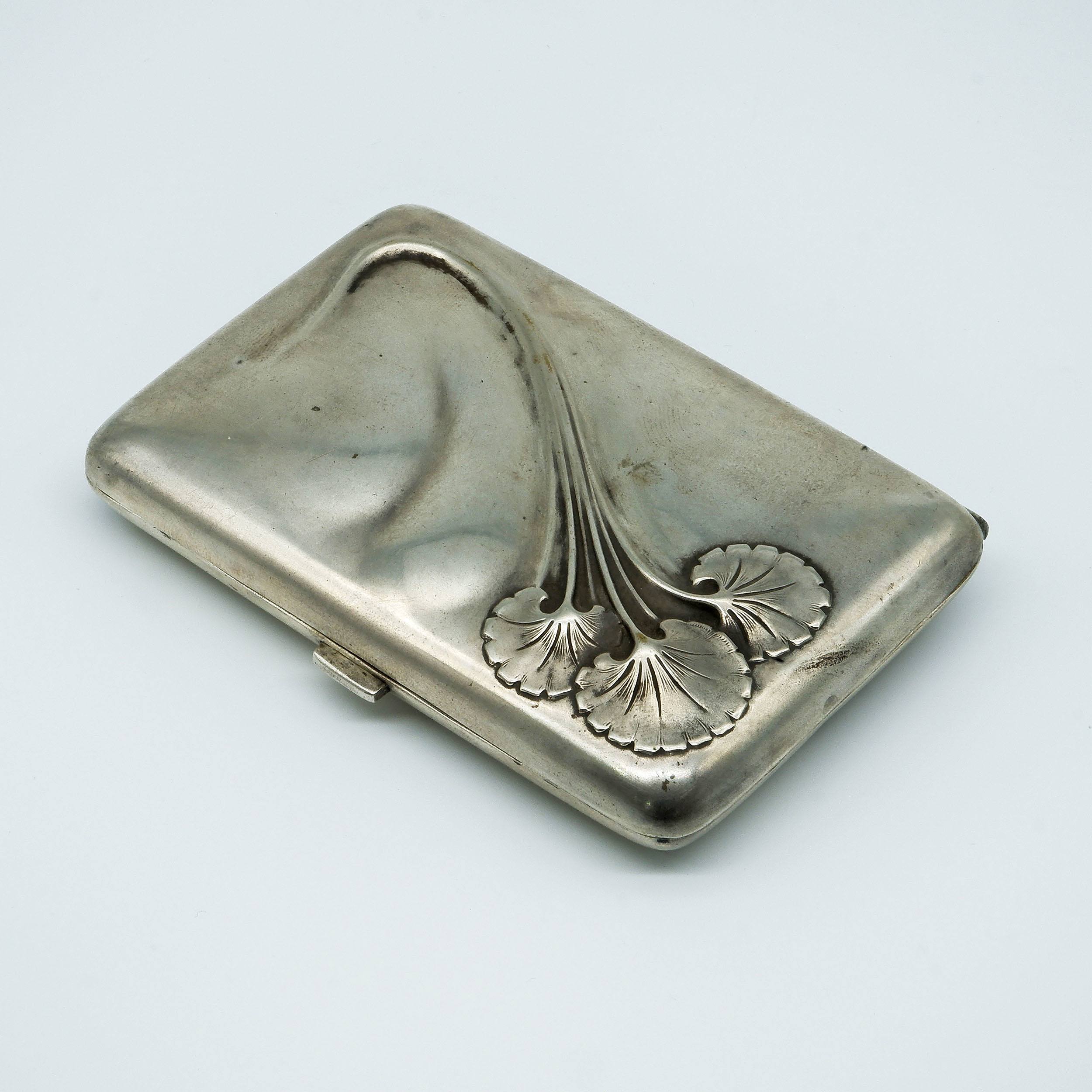 'Continental Art Nouveau 800 Silver Gilt Cigarette Case, Early 20th Century'