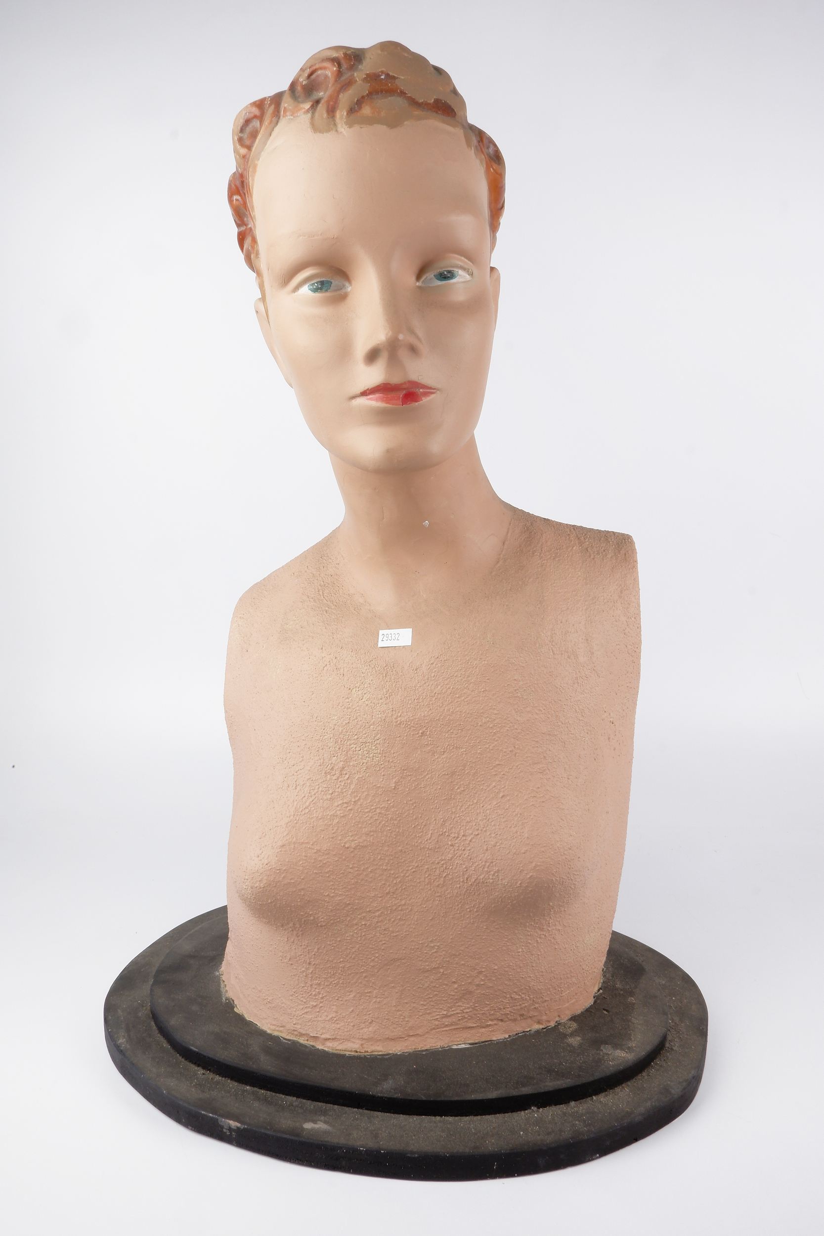 '1960s Painted Plaster Female Mannequin Torso'