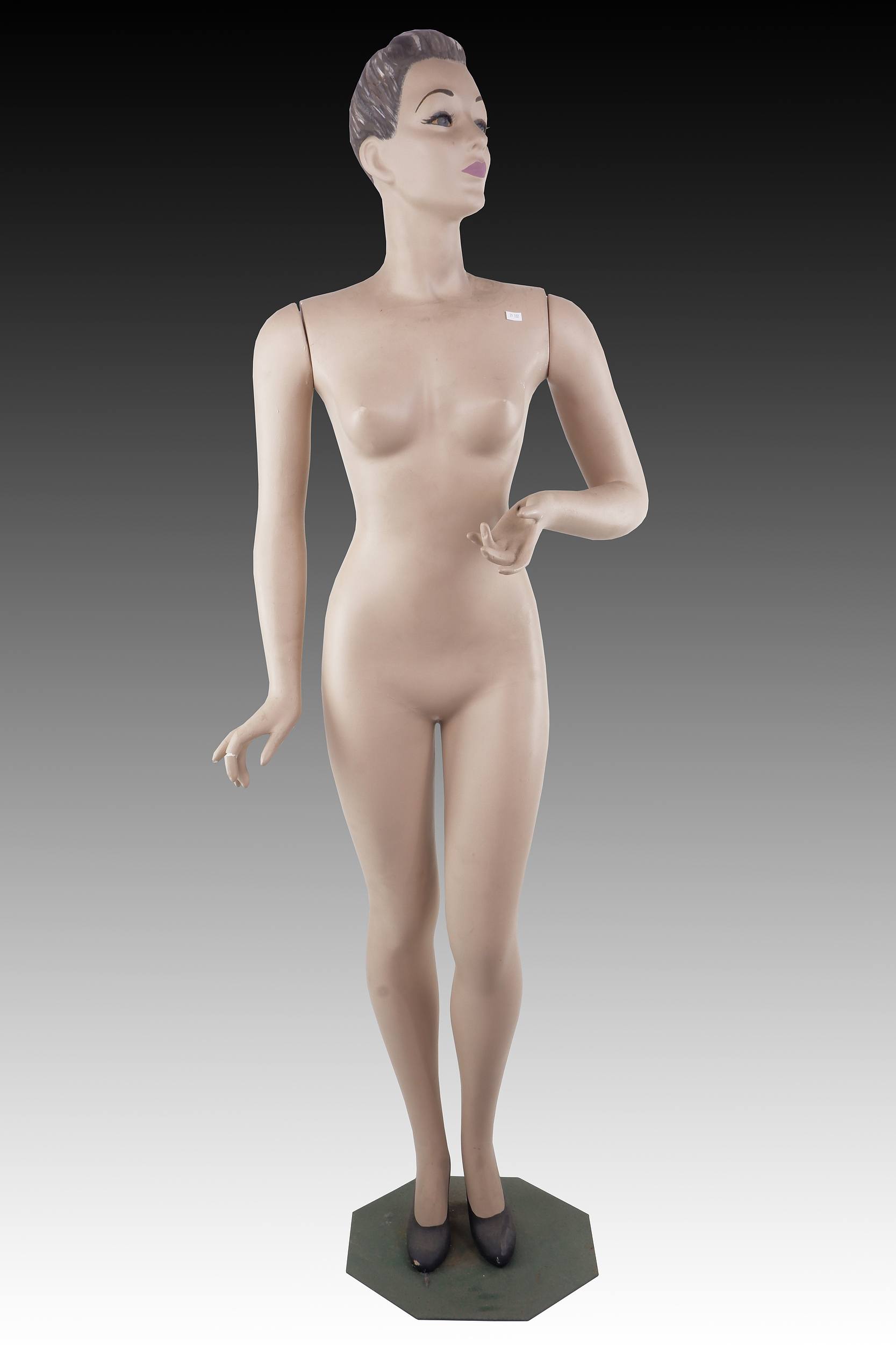 'Fabulous Painted Plaster Life Size Female Mannequin, Circa 1940-1950s'