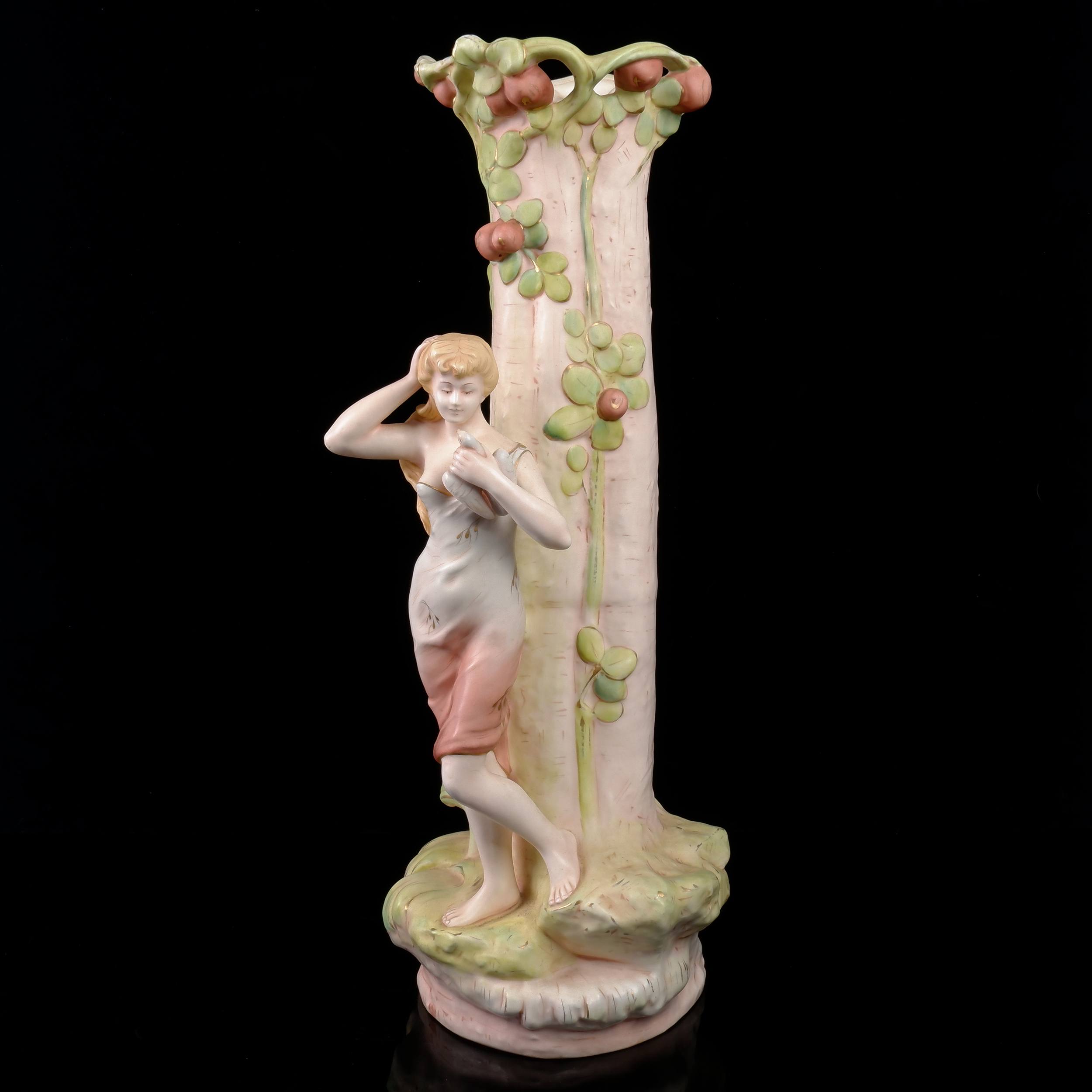 'Art Nouveau Royal Dux Figural Vase, Early 20th Century'