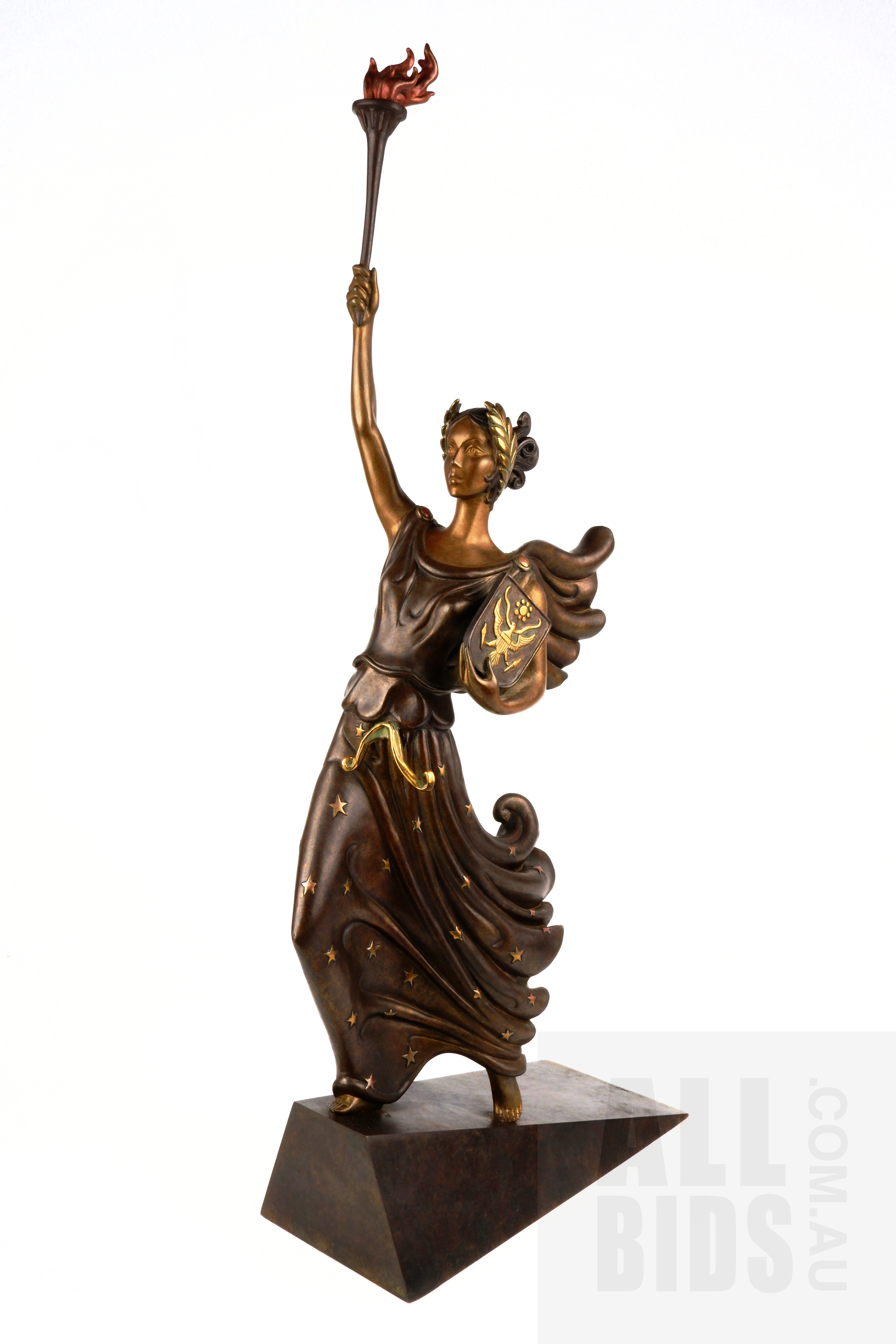 'Erte "Liberty, Fearless and Free" Bronze Sculpture, Published by Fine Art Acquisitions 1984, Edition 109/500'