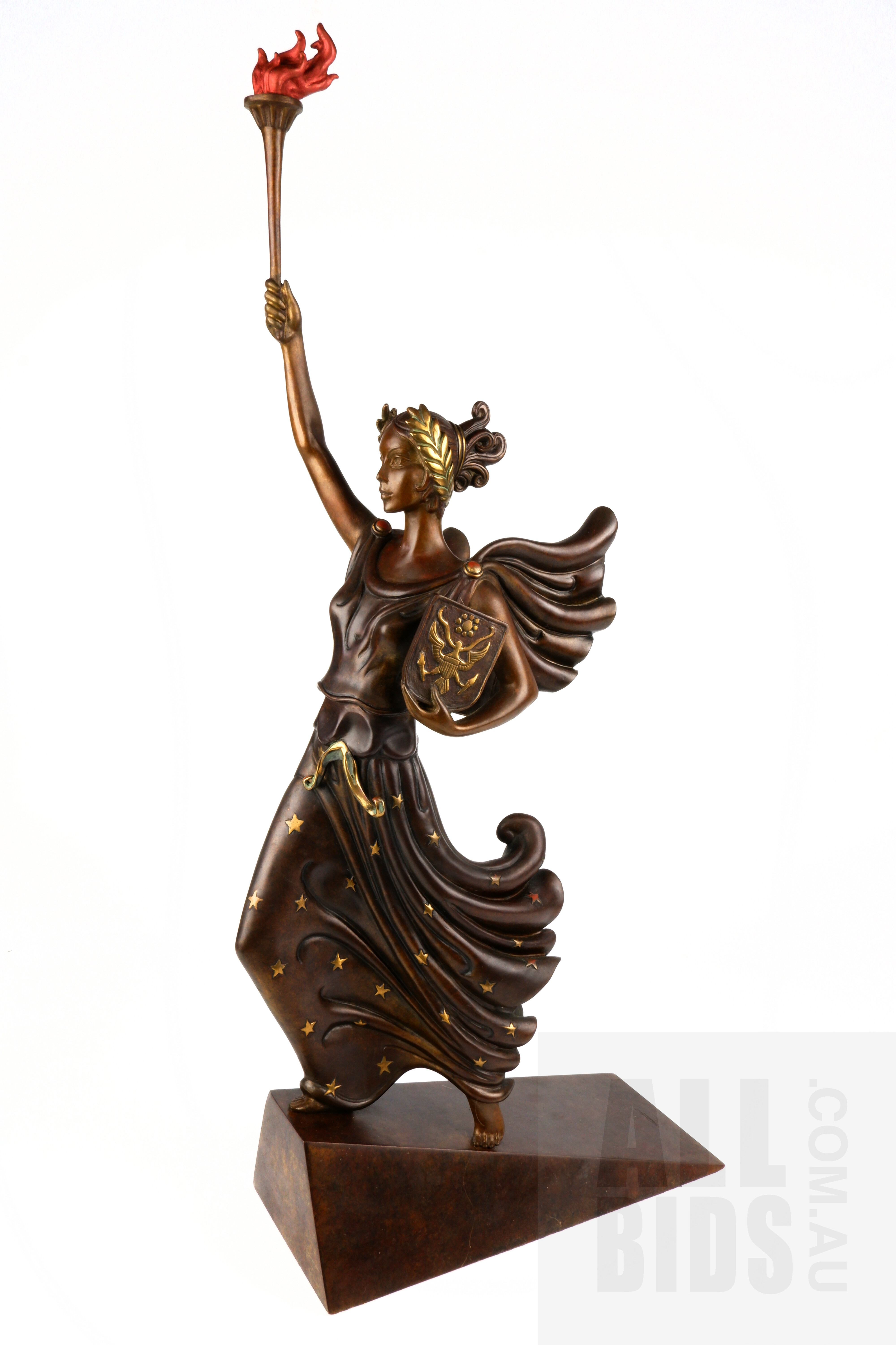 'Erte "Liberty, Fearless and Free" Bronze Sculpture, Published by Fine Art Acquisitions 1984, Edition 120/500'