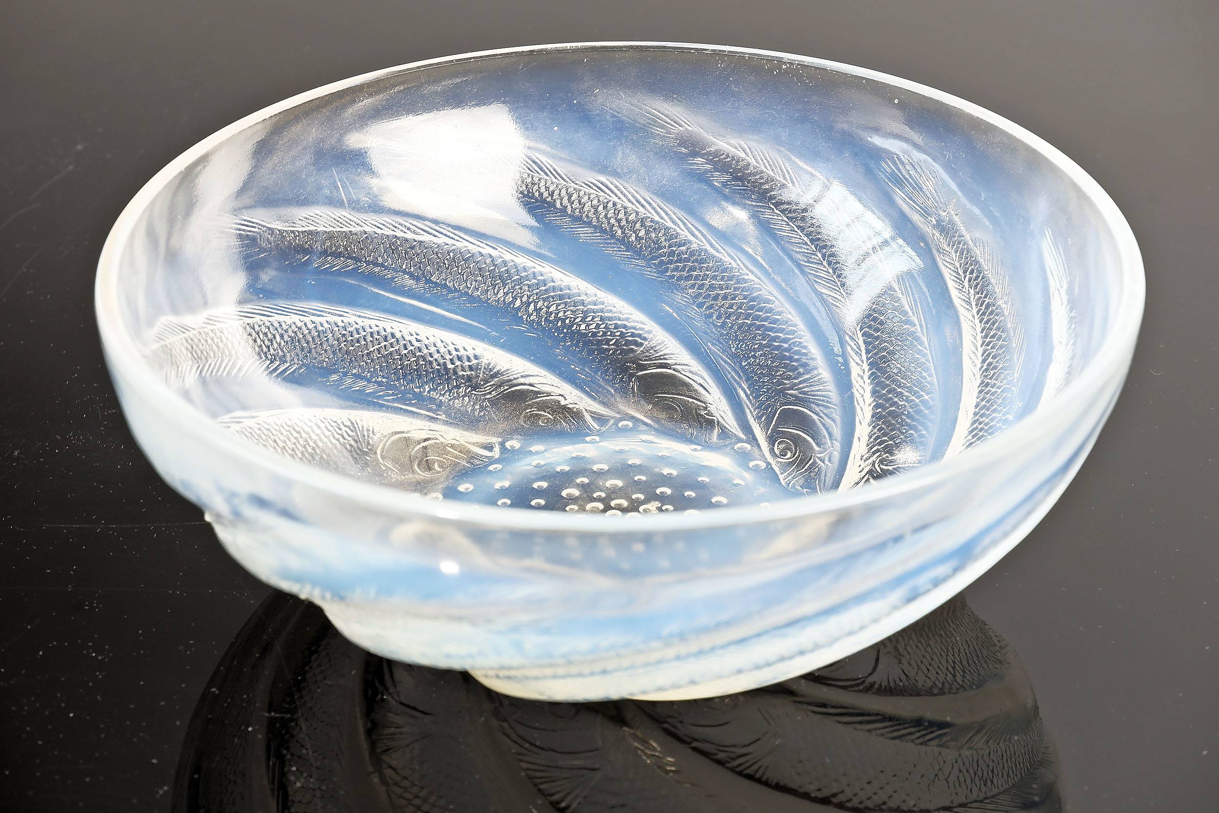 'Rene Lalique (1860-1945) Poissons Bowl in Opalescent Glass'