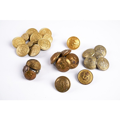A Selection of Vintage Military Brass Buttons
