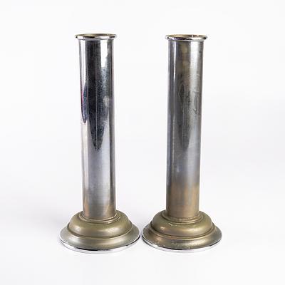 Pair of Chromed Trench Art Vases (2)