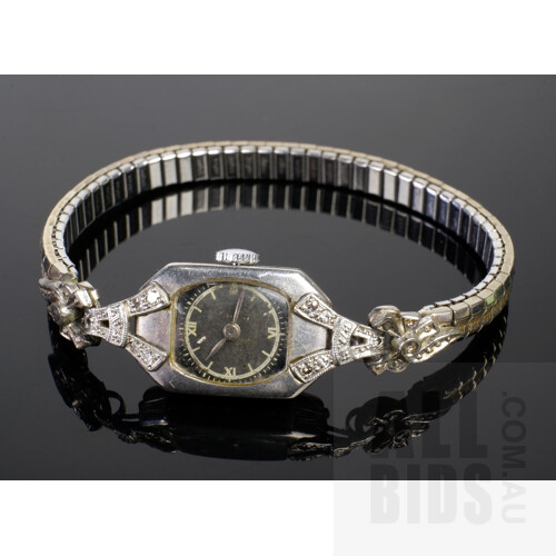 Antique Platinum and Diamond Swiss Ladies Wrist Watch