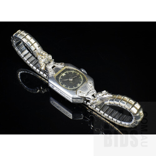 Antique Platinum and Diamond Swiss Ladies Wrist Watch