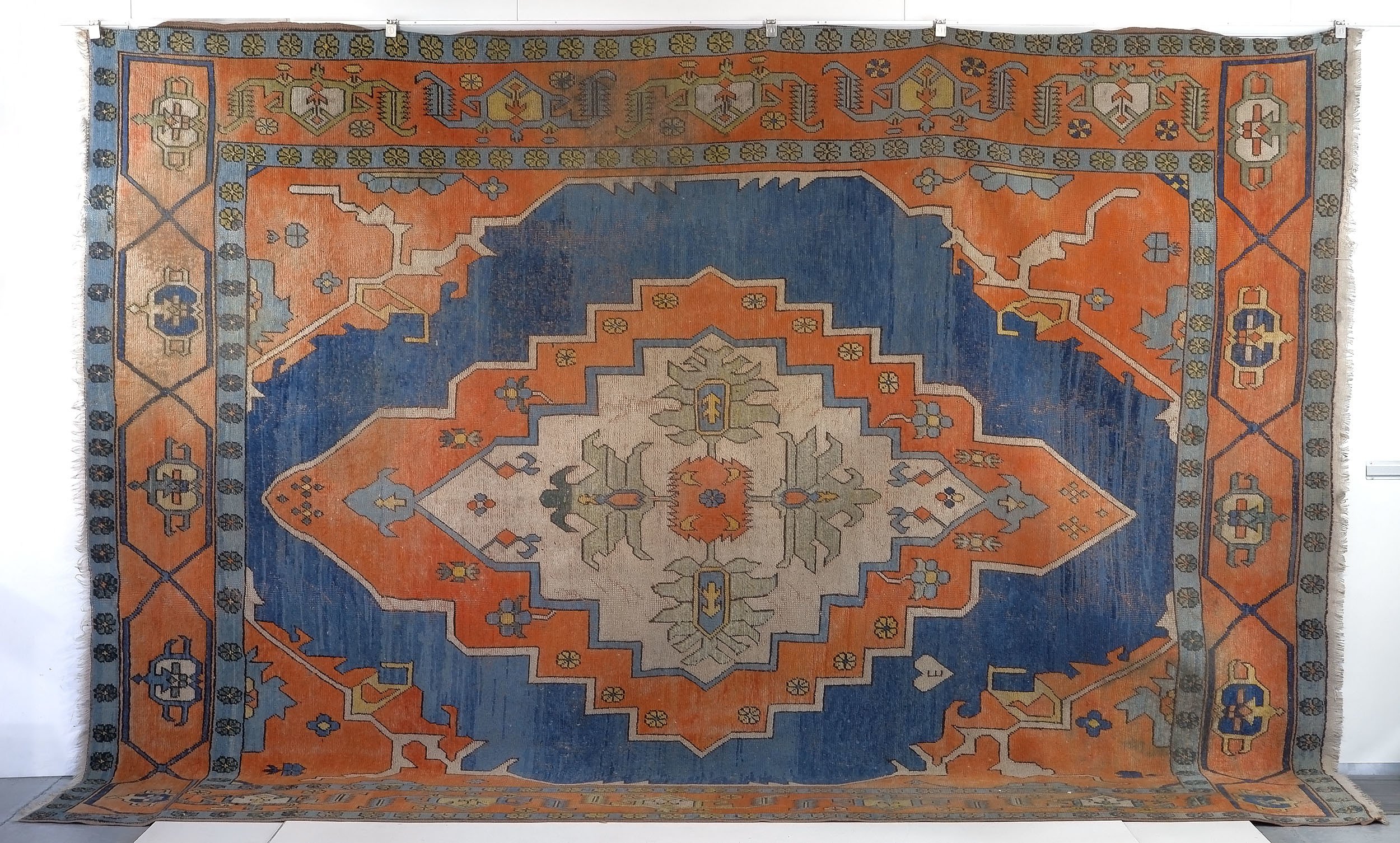 'Large Antique Turkish Konya Hand Knotted Wool Pile Carpet'