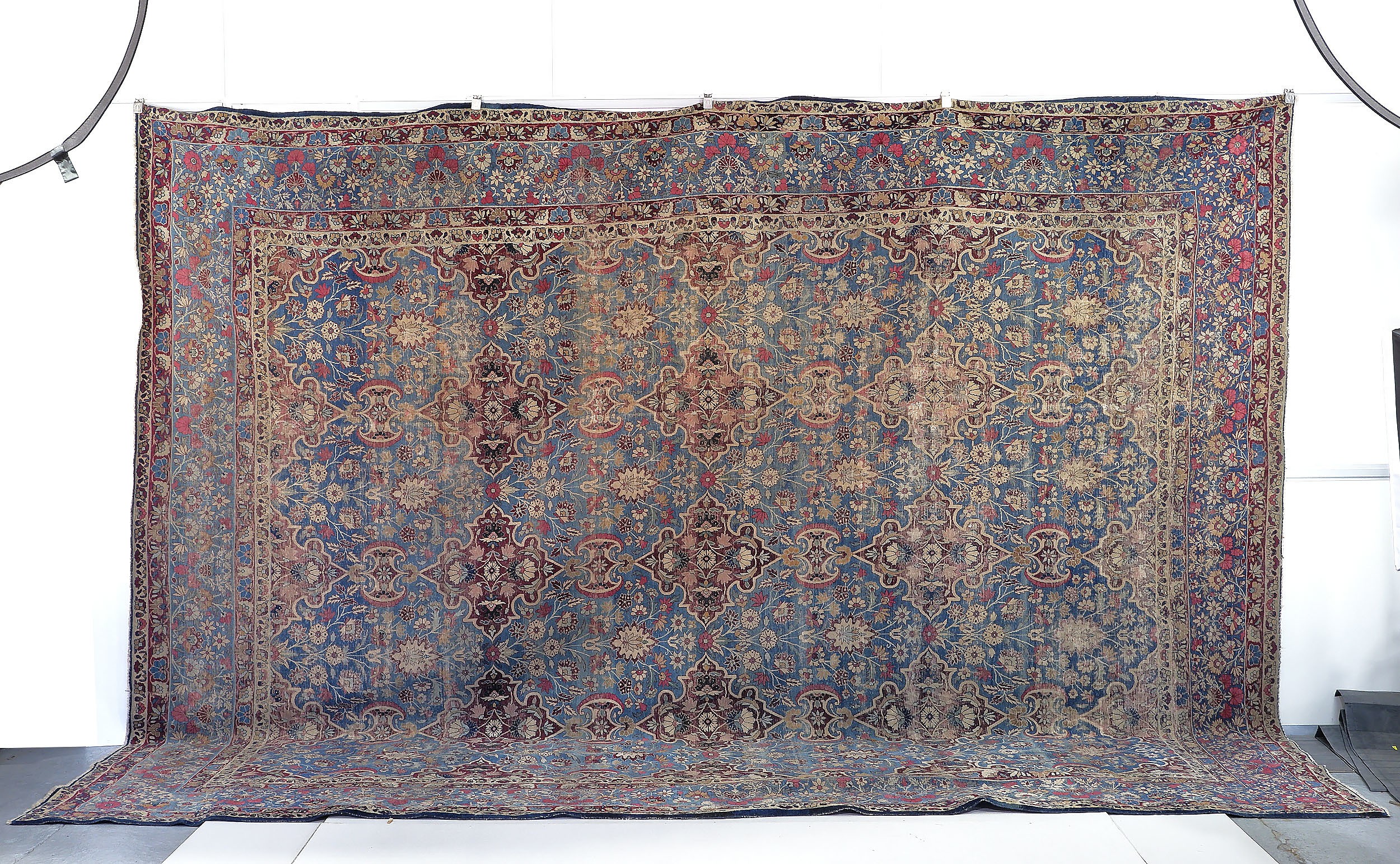 'Room Size Antique Persian Lavar-Kerman Hand Knotted Wool Pile Carpet Circa 1900'