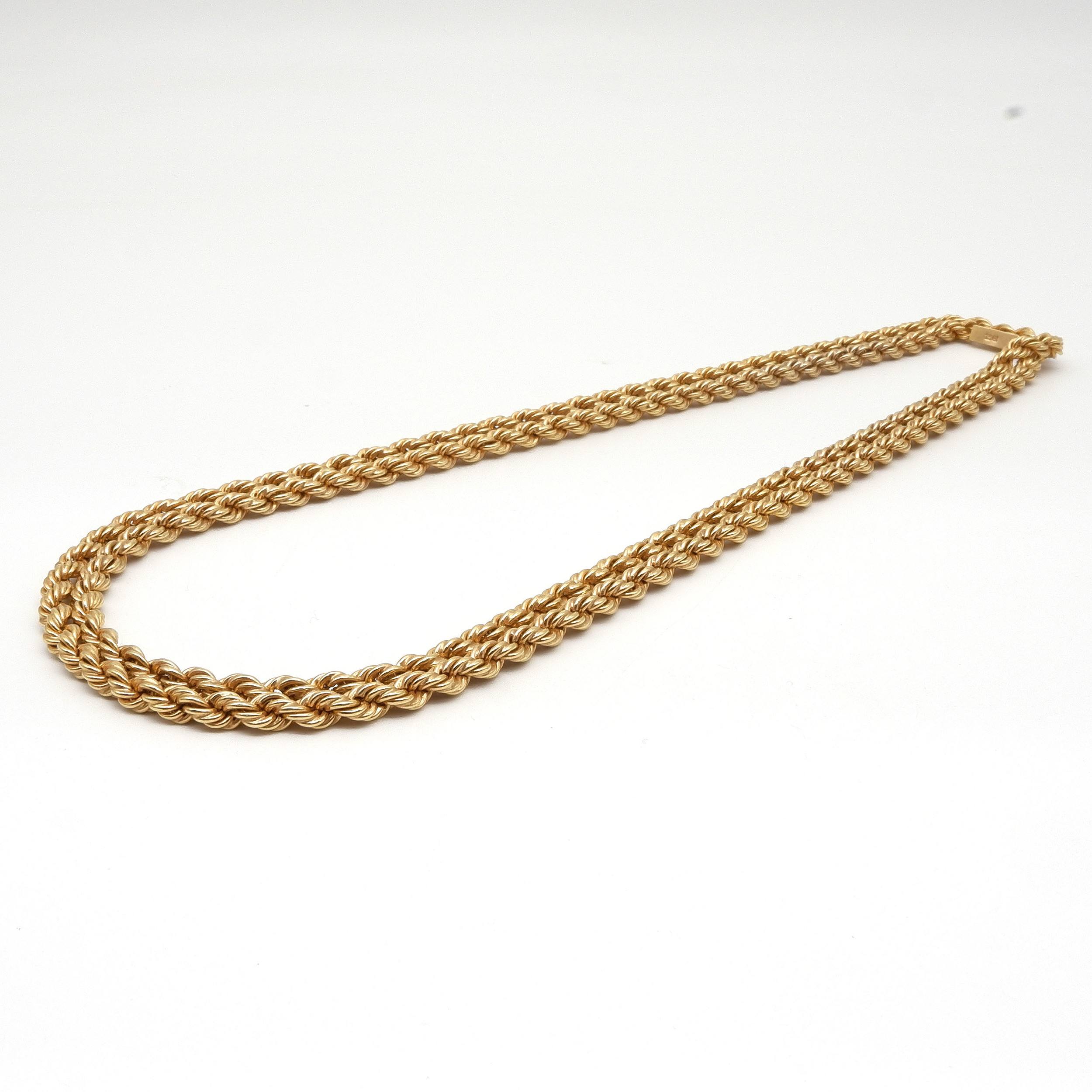 '18ct Yellow Gold Triple Rope Chain, 44.7g'