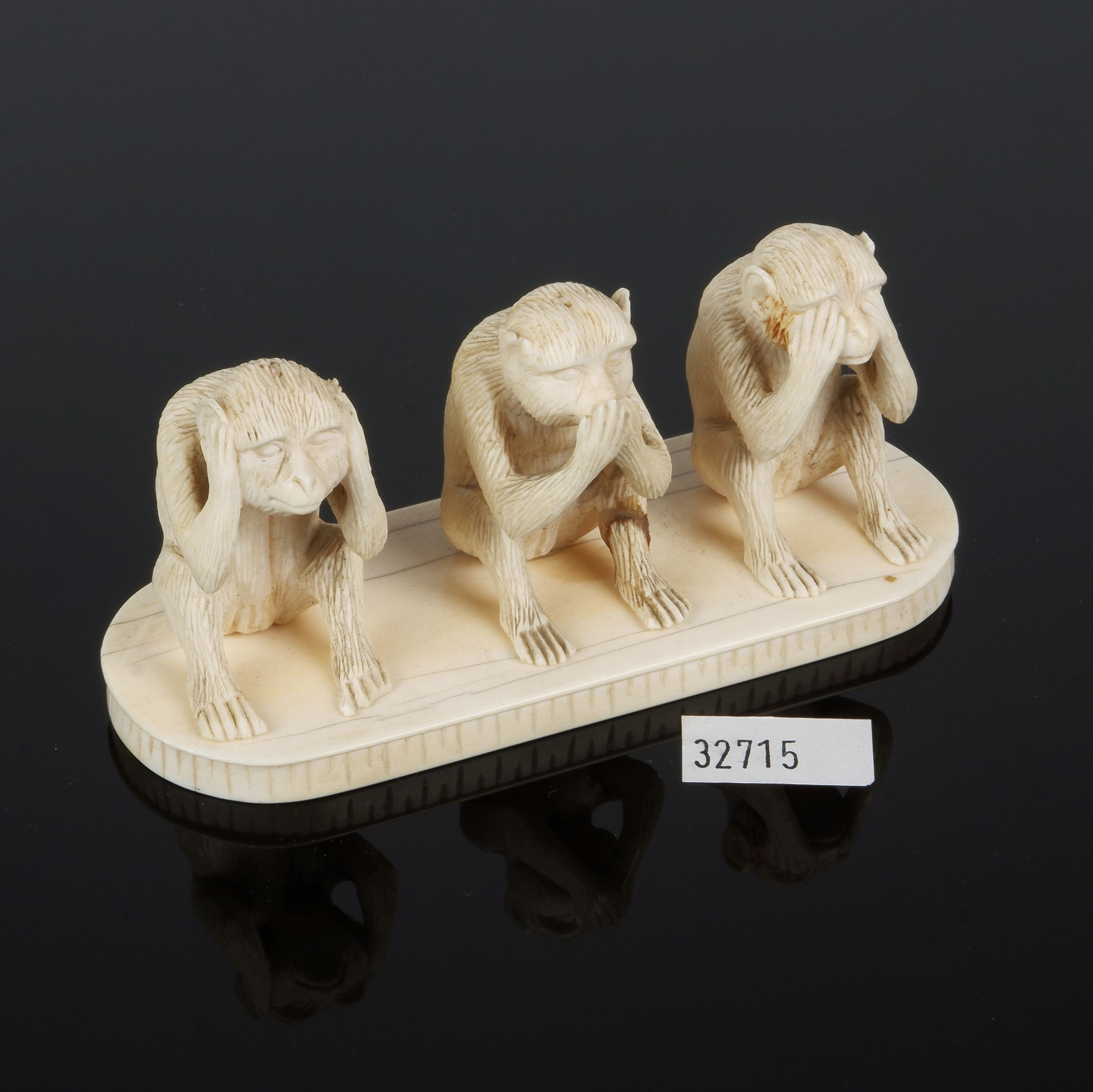 'Antique Carved Ivory Group of the Three Wise Monkeys'