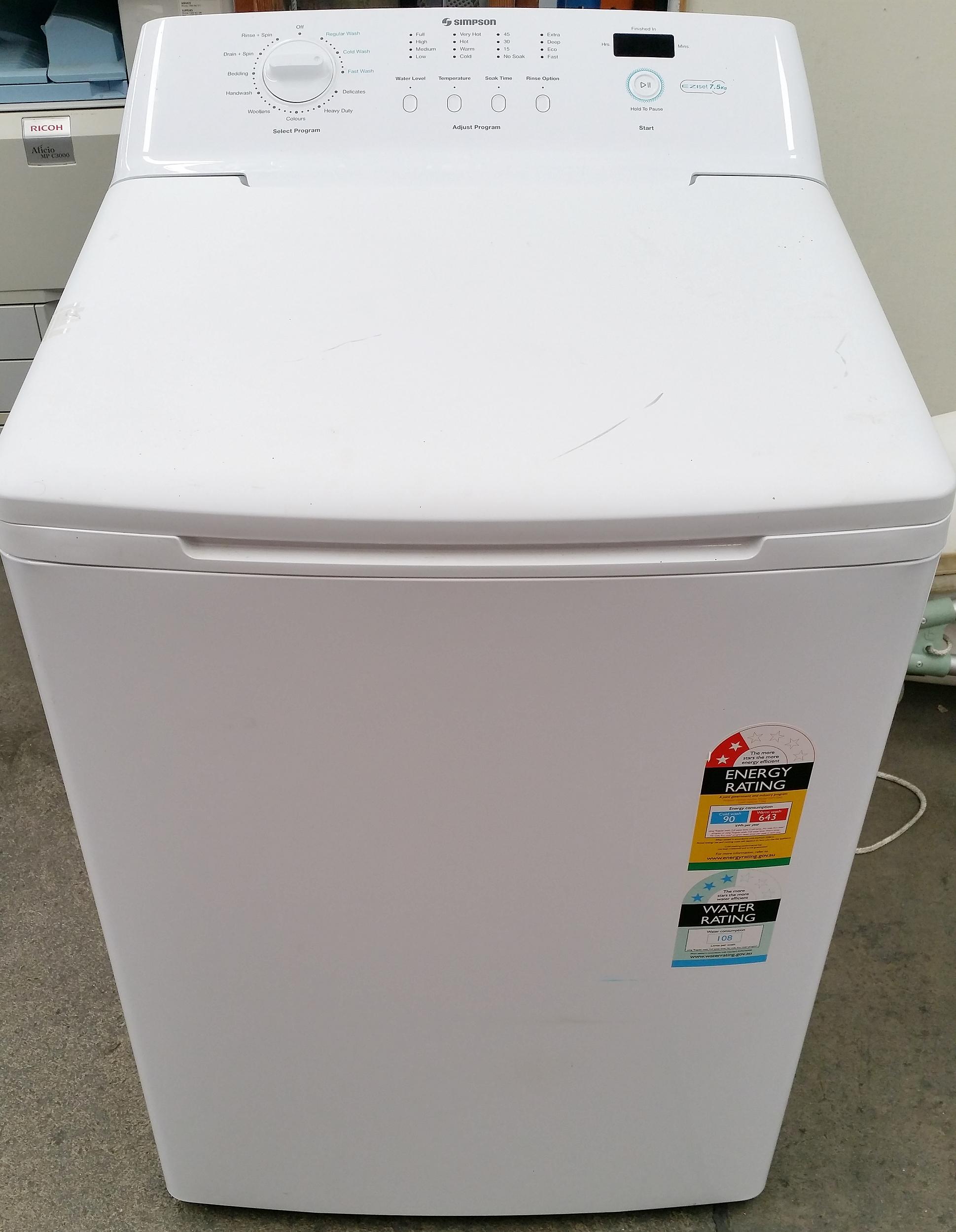 simpson 7.5 washing machine