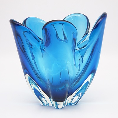 Mid Century Blue Murano Glass Vase - Lot 1190135 | ALLBIDS