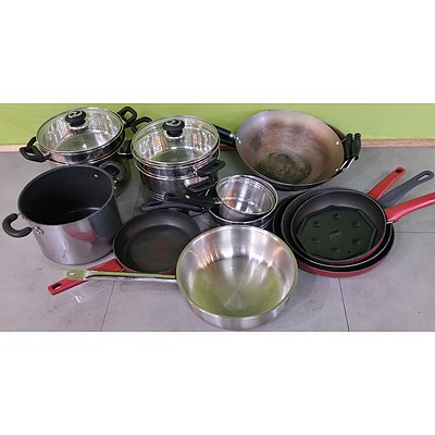 Selection of Various Metal Stove Top Cookware