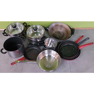 Selection of Various Metal Stove Top Cookware