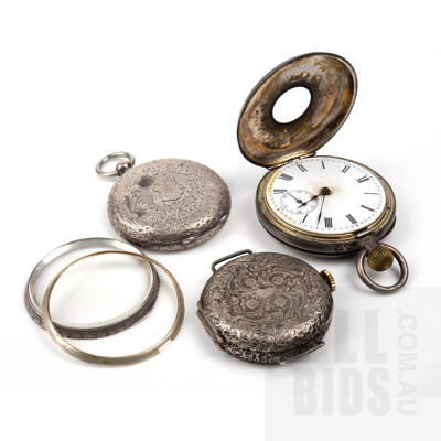 Three European 0.835 Silver Cased Pocketwatches