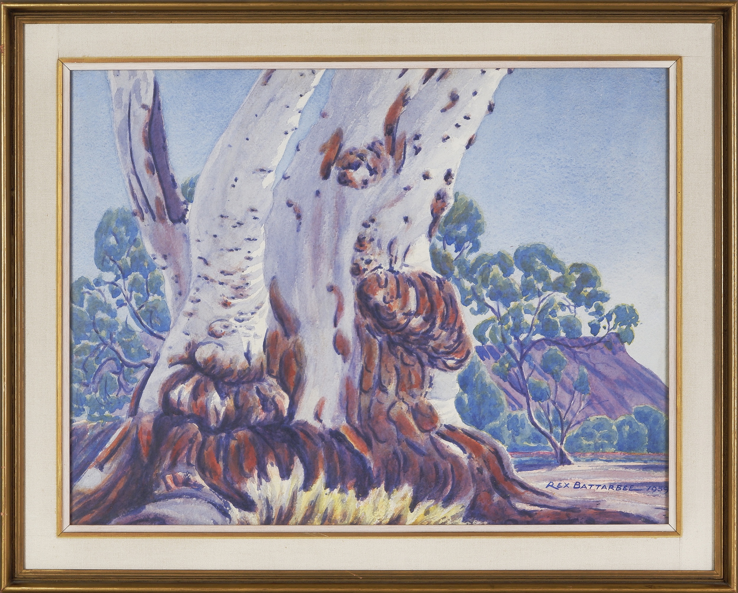 'Rex Battarbee (1893-1969), Ghost Gum 1959, Watercolour on Paper'