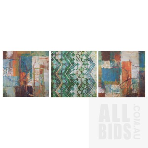 Three Patterned Canvas Prints, Each 80 x 80 cm (3)