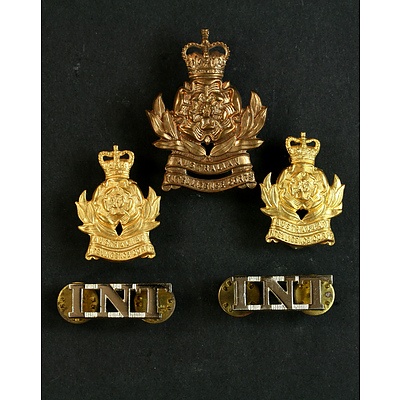 Australian Intelligence Corps Brass Cap Badge, Shoulder Titles and Collar Badges