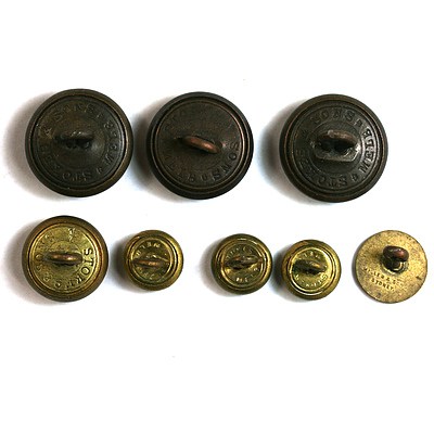 A Selection of Kings Crown Royal Military College Brass Buttons