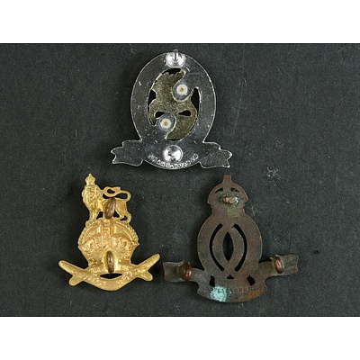 3 Australian Army Badges - RMC Duntroon, OCS Portsea, Staff Corps