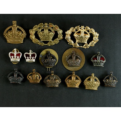 14x Warrant Officer & Officers Crown Rank Badges