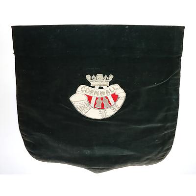 cWW2 Duke of Cornwalls Light Infantry Band Banner with Large Bullion Badge
