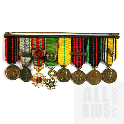 French Foreign Legion Miniature WW2 Medal Group - 8 Medals