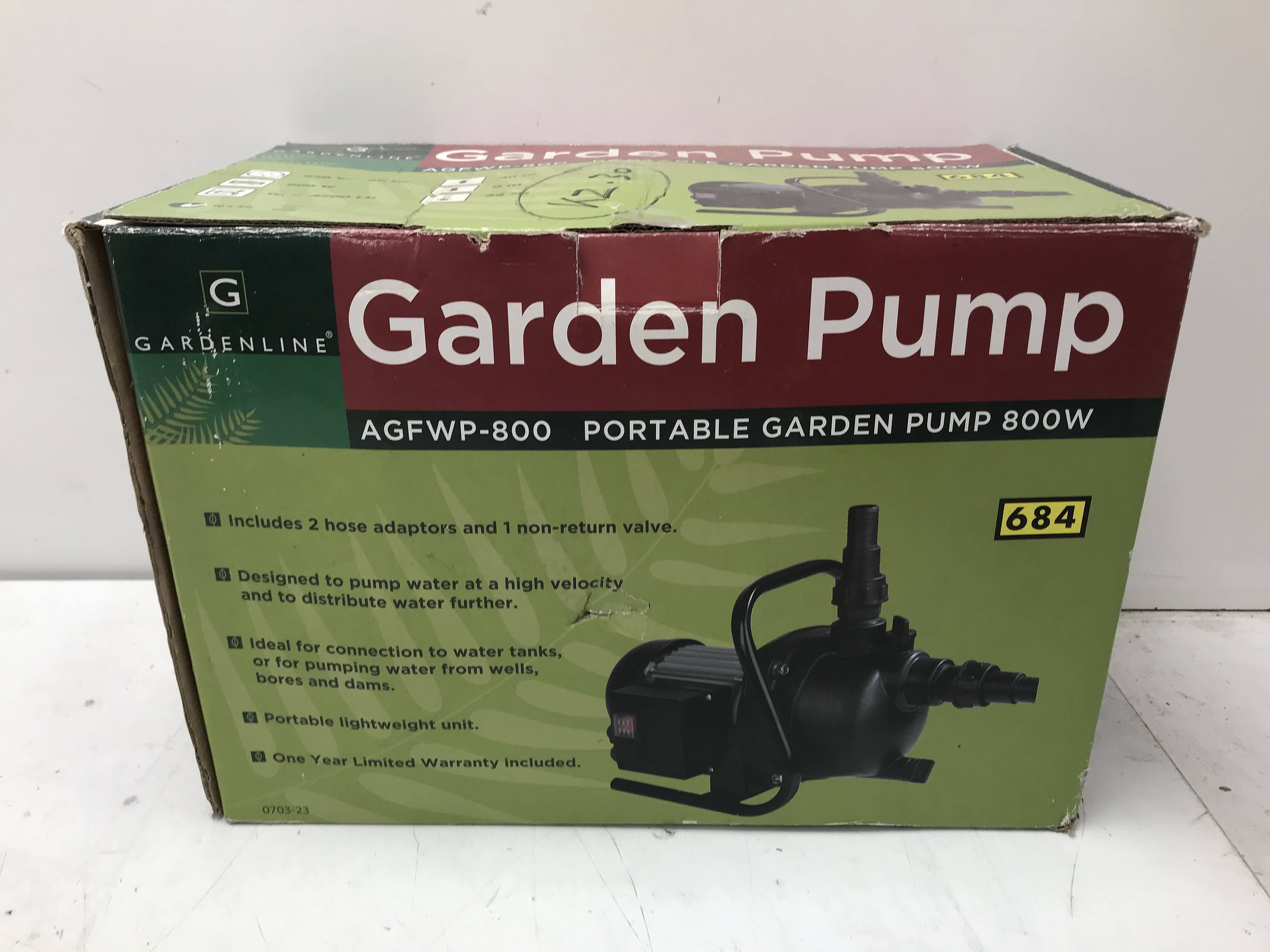 Gardenline 800W Garden Pump - Lot 1214214 | ALLBIDS