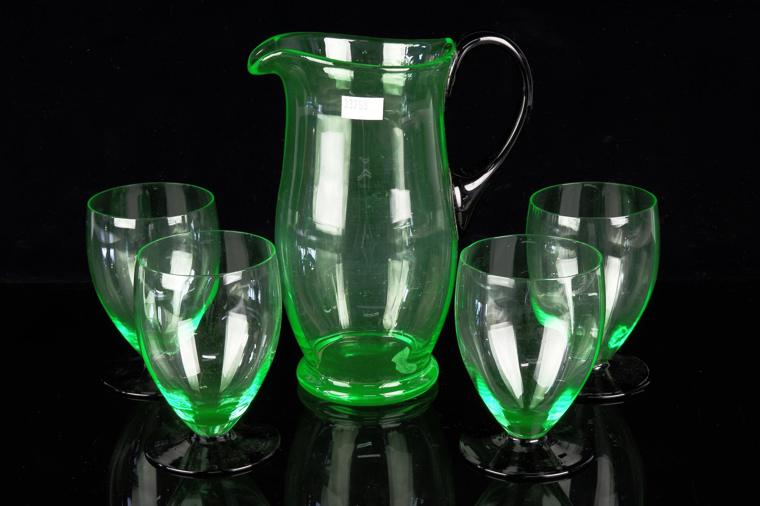 Vintage Uranium Glass Water Jug Lot 1170410 Allbids