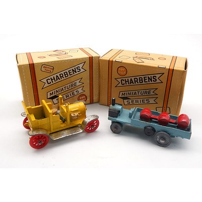 Two Vintage Charbens Miniature Series Models - No 2 Spyker 1905 and No 13 1900 Straker Steam Lorry (2)