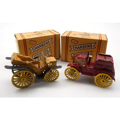 Two Vintage Charbens Miniature Series Models - No 22 1900 Daimler and No 7 Panhard (2)