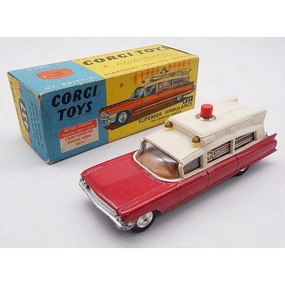 Vintage Corgi Toys No 437 - Superior Ambulance on Cadillac Chassis
