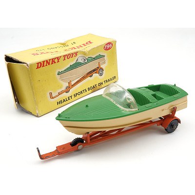 Vintage Dinky Toys No 796 'Healey Sports Boat on Trailer'