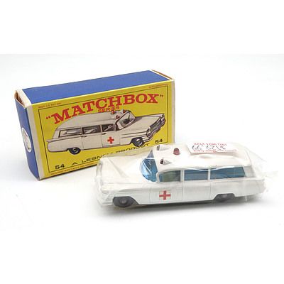 Vintage Lesney Matchbox No 54 - S & S Cadillac Ambulance