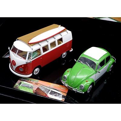 Scalextric, Sand and Surf Volkswagen Two Car Set, Beetle and Camper, 1724/2500, 1:32 Scale Model