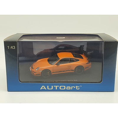 AUTOart - Porsche 911 (997) GT3 RS Orange w Black Stripes 1:43 Scale Model Car