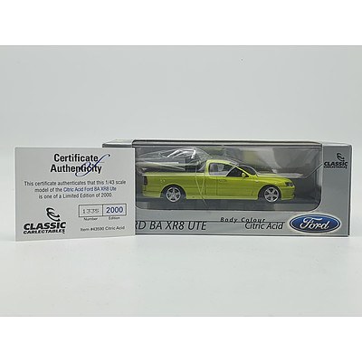 Classic Carlectables - Ford BA XR8 Ute Citric Acid 1335/2000 1:43 Scale Model Car
