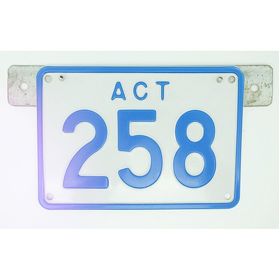 ACT Number Plate 258