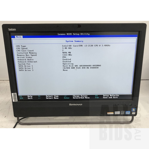 Lenovo ThinkCentre M92z Intel Core i3 (2130) 3.40GHz CPU 23-Inch All-in-One Computer