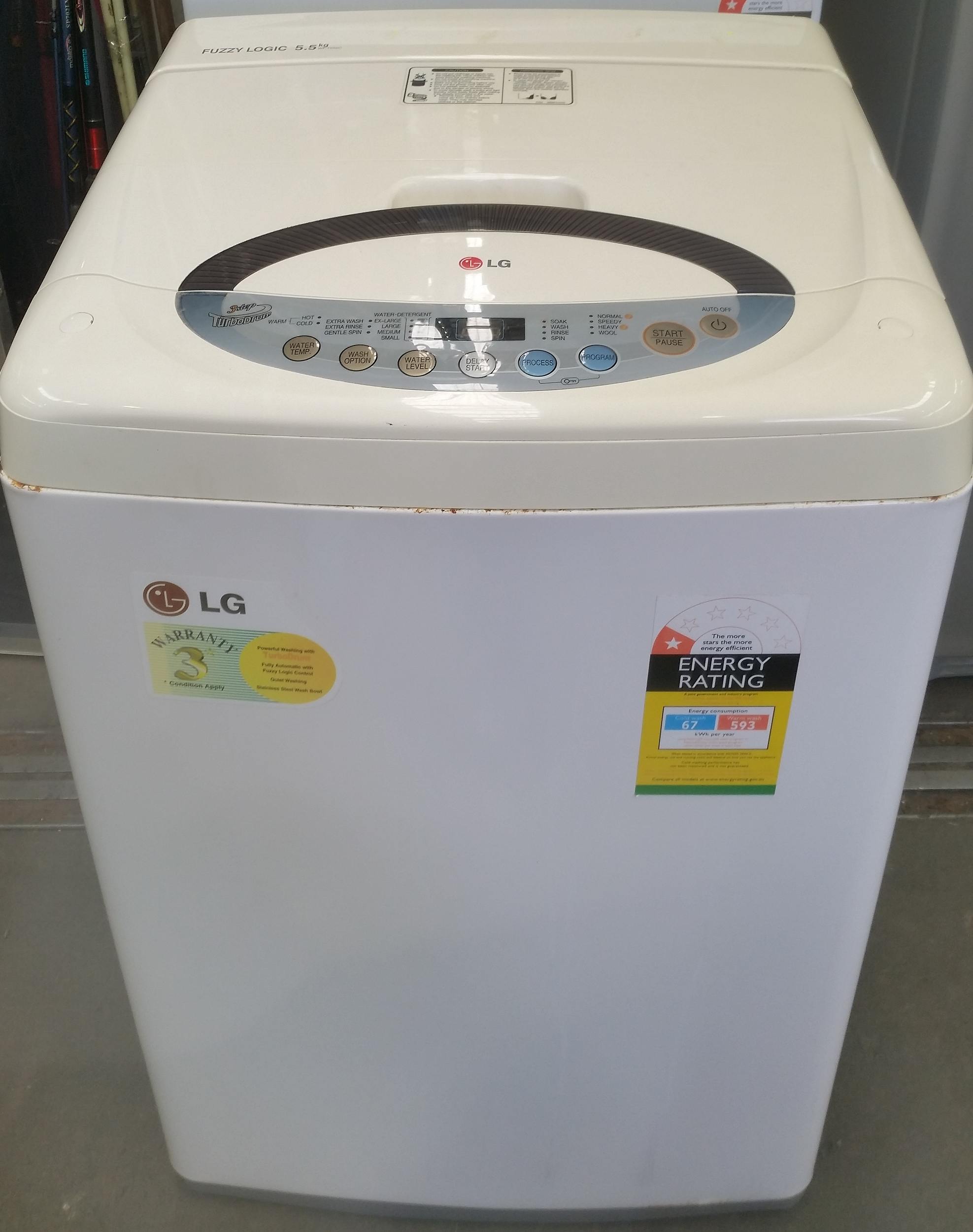 lg fuzzy logic 5.5 kg washing machine