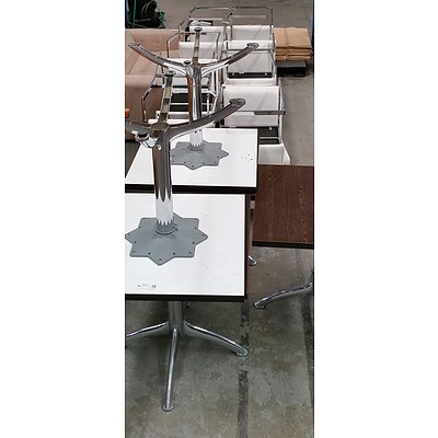 Bartoli Design Italian Design Wood Laminate Indoor Cafe Table With Four Chairs -Lot Of Five
