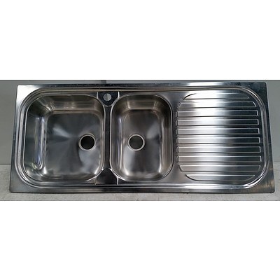 Dual Bowl Stainless Steel Sink With Drying Rack