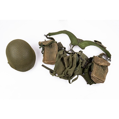 Military Helmet and Utility Vest