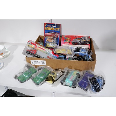 Large Group of Small Scale Diecast and other Models including Matchbox and Happy Meal Toys