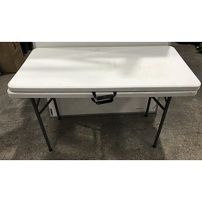Folding Trestle Tables -Lot Of Two