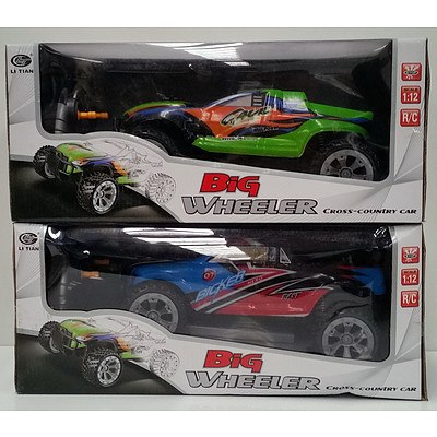 Cross Country Car Big Wheeler Remote Controlled Car - Lot Of Two - Brand New