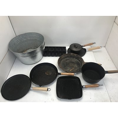 Assorted Cast Iron Pots and Pans