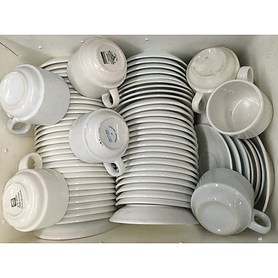 Bulk Lot Of Assorted Plates , Pot, Arcosteel Ceramic Frying Pan And Mugs