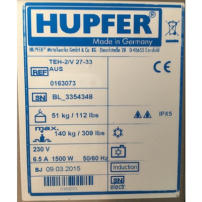 Hupfer Plate dispenser, heated
